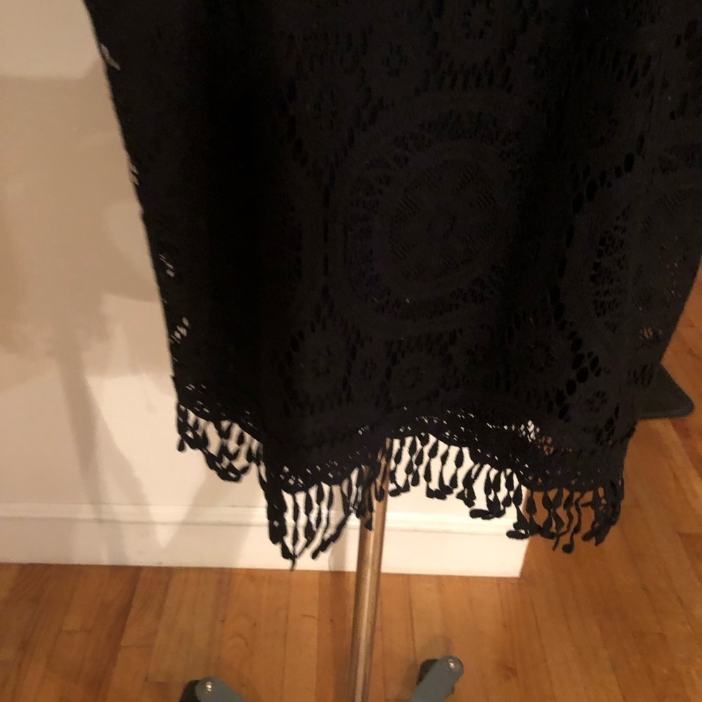 Xhilaration XXL black crochet lined camisole fringe trim adjustable - Picture 4 of 10